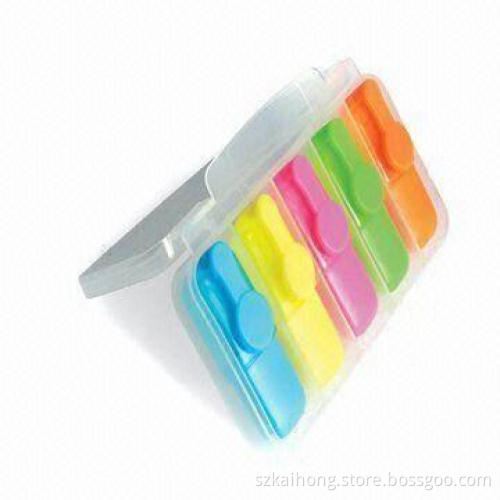 Mini Highlighter Set with Plastic Box Package and Water Based Ink, Made of PP